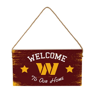 Washington Commanders 6" x 11" Welcome Home Wood Wall Sign with Rope Hanger