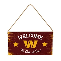Washington Commanders 6" x 11" Welcome Home Wood Wall Sign with Rope Hanger