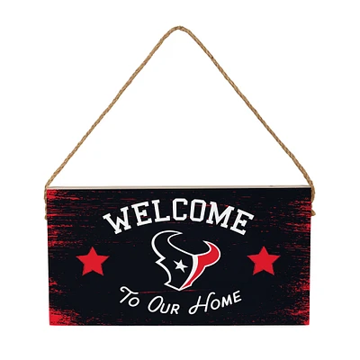 Houston Texans 6" x 11" Welcome Home Wood Wall Sign with Rope Hanger