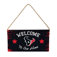 Houston Texans 6" x 11" Welcome Home Wood Wall Sign with Rope Hanger