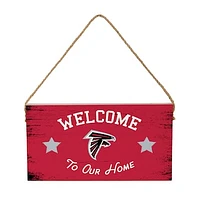 Atlanta Falcons 6" x 11" Welcome Home Wood Wall Sign with Rope Hanger