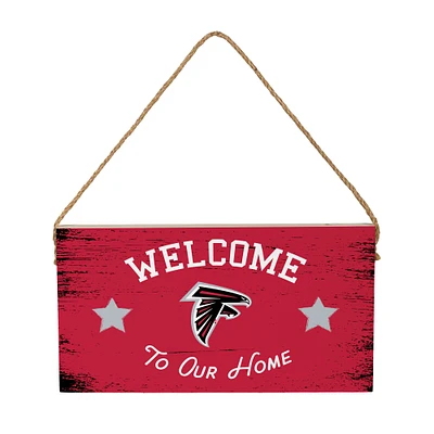 Atlanta Falcons 6" x 11" Welcome Home Wood Wall Sign with Rope Hanger