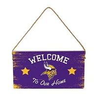Minnesota Vikings 6" x 11" Welcome Home Wood Wall Sign with Rope Hanger