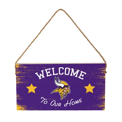 Minnesota Vikings 6" x 11" Welcome Home Wood Wall Sign with Rope Hanger