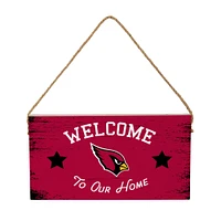 Arizona Cardinals 6" x 11" Welcome Home Wood Wall Sign with Rope Hanger