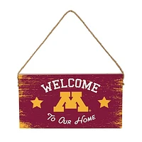 Minnesota Golden Gophers 6" x 11" Welcome Home Wood Wall Sign with Rope Hanger