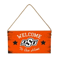 Oklahoma State Cowboys 6" x 11" Welcome Home Wood Wall Sign with Rope Hanger