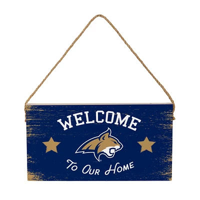 Montana State Bobcats 6" x 11" Welcome Home Wood Wall Sign with Rope Hanger