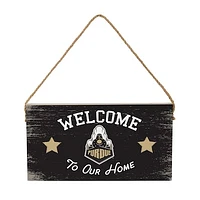 Purdue Boilermakers 6" x 11" Welcome Home Wood Wall Sign with Rope Hanger
