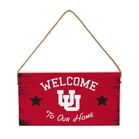 Utah Utes 6" x 11" Welcome Home Wood Wall Sign with Rope Hanger