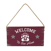 Montana Grizzlies 6" x 11" Welcome Home Wood Wall Sign with Rope Hanger