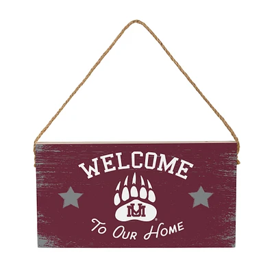 Montana Grizzlies 6" x 11" Welcome Home Wood Wall Sign with Rope Hanger
