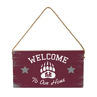 Montana Grizzlies 6" x 11" Welcome Home Wood Wall Sign with Rope Hanger