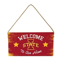 Iowa State Cyclones 6" x 11" Welcome Home Wood Wall Sign with Rope Hanger