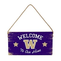Washington Huskies 6" x 11" Welcome Home Wood Wall Sign with Rope Hanger