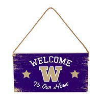 Washington Huskies 6" x 11" Welcome Home Wood Wall Sign with Rope Hanger