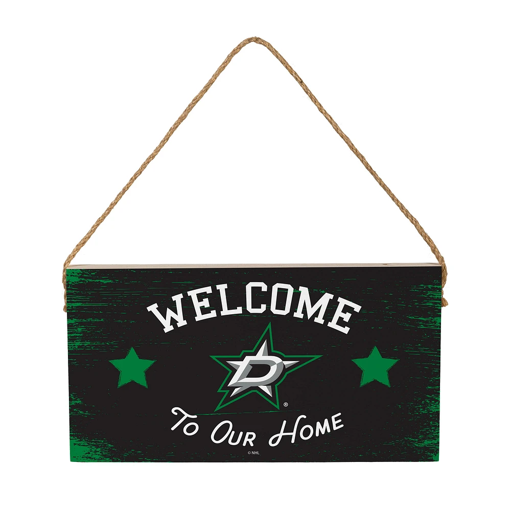 Dallas Stars 6" x 11" Welcome Home Wood Wall Sign with Rope Hanger