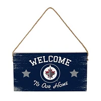 Winnipeg Jets 6" x 11" Welcome Home Wood Wall Sign with Rope Hanger