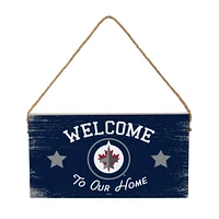 Winnipeg Jets 6" x 11" Welcome Home Wood Wall Sign with Rope Hanger