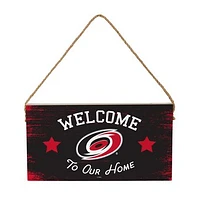 Carolina Hurricanes 6" x 11" Welcome Home Wood Wall Sign with Rope Hanger