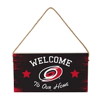 Carolina Hurricanes 6" x 11" Welcome Home Wood Wall Sign with Rope Hanger