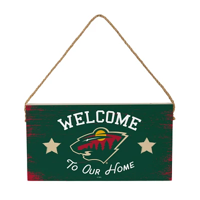 Minnesota Wild 6" x 11" Welcome Home Wood Wall Sign with Rope Hanger