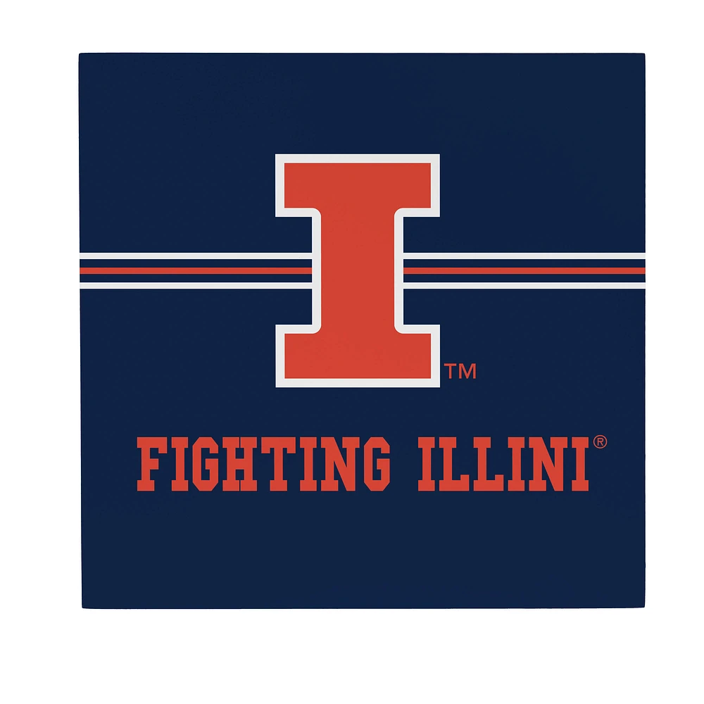 Illinois Fighting Illini 12" x 12" Wood Wall Sign
