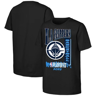Youth Black LA Clippers 2025 NBA Playoffs Hype T-Shirt