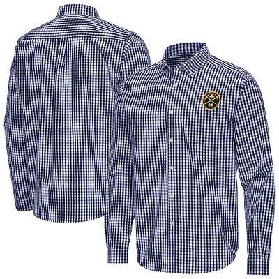 Men's Antigua Navy Denver Nuggets Ellis Woven Tri-Blend Button-Down Shirt