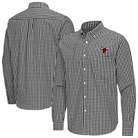 Men's Antigua Chicago Bulls Ellis Woven Tri-Blend Button-Down Shirt