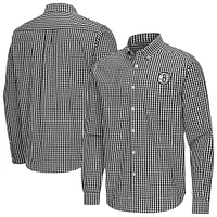 Men's Antigua Brooklyn Nets Ellis Woven Tri-Blend Button-Down Shirt