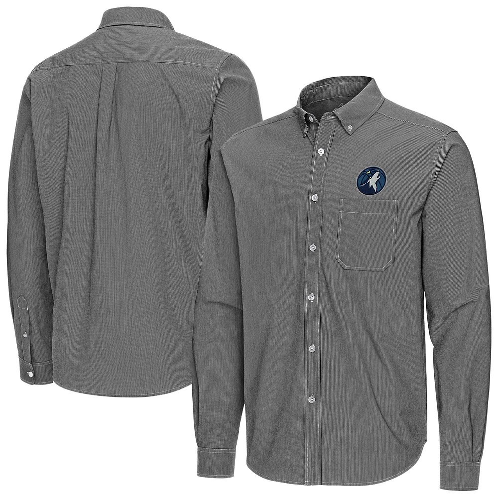 Men's Antigua Minnesota Timberwolves Porter Woven Long Sleeve Button-Down Shirt