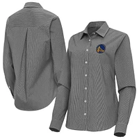 Women's Antigua Golden State Warriors Porter Woven Long Sleeve Button-Up Shirt