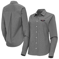 Women's Antigua New Orleans Pelicans Porter Woven Long Sleeve Button-Up Shirt