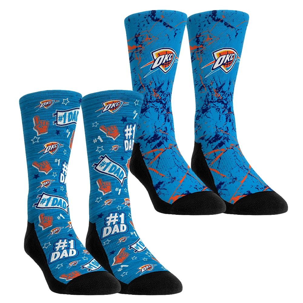 Unisex Rock Em Socks Oklahoma City Thunder Number 1 Dad 2-Pack Crew