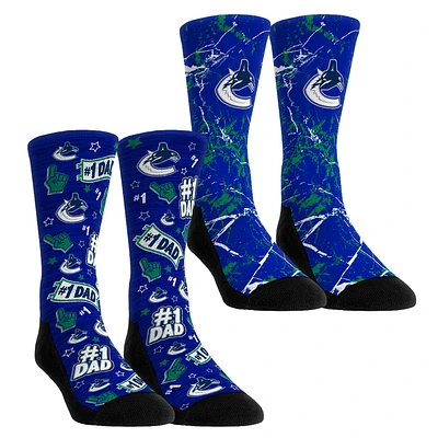 Unisex Rock Em Socks Vancouver Canucks Number 1 Dad 2-Pack Crew