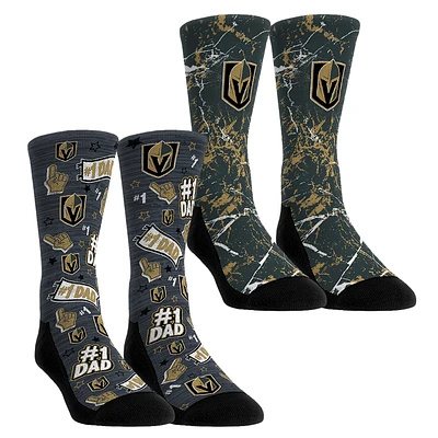 Unisex Rock Em Socks Vegas Golden Knights Number 1 Dad 2-Pack Crew