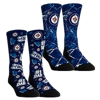 Unisex Rock Em Socks Winnipeg Jets Number 1 Dad 2-Pack Crew