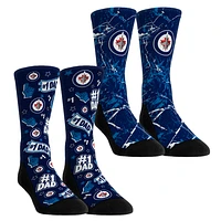 Unisex Rock Em Socks Winnipeg Jets Number 1 Dad 2-Pack Crew