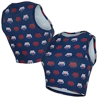 Women's Concepts Sport  Navy USA Swimming Record All Over Print Cropped Tank Top