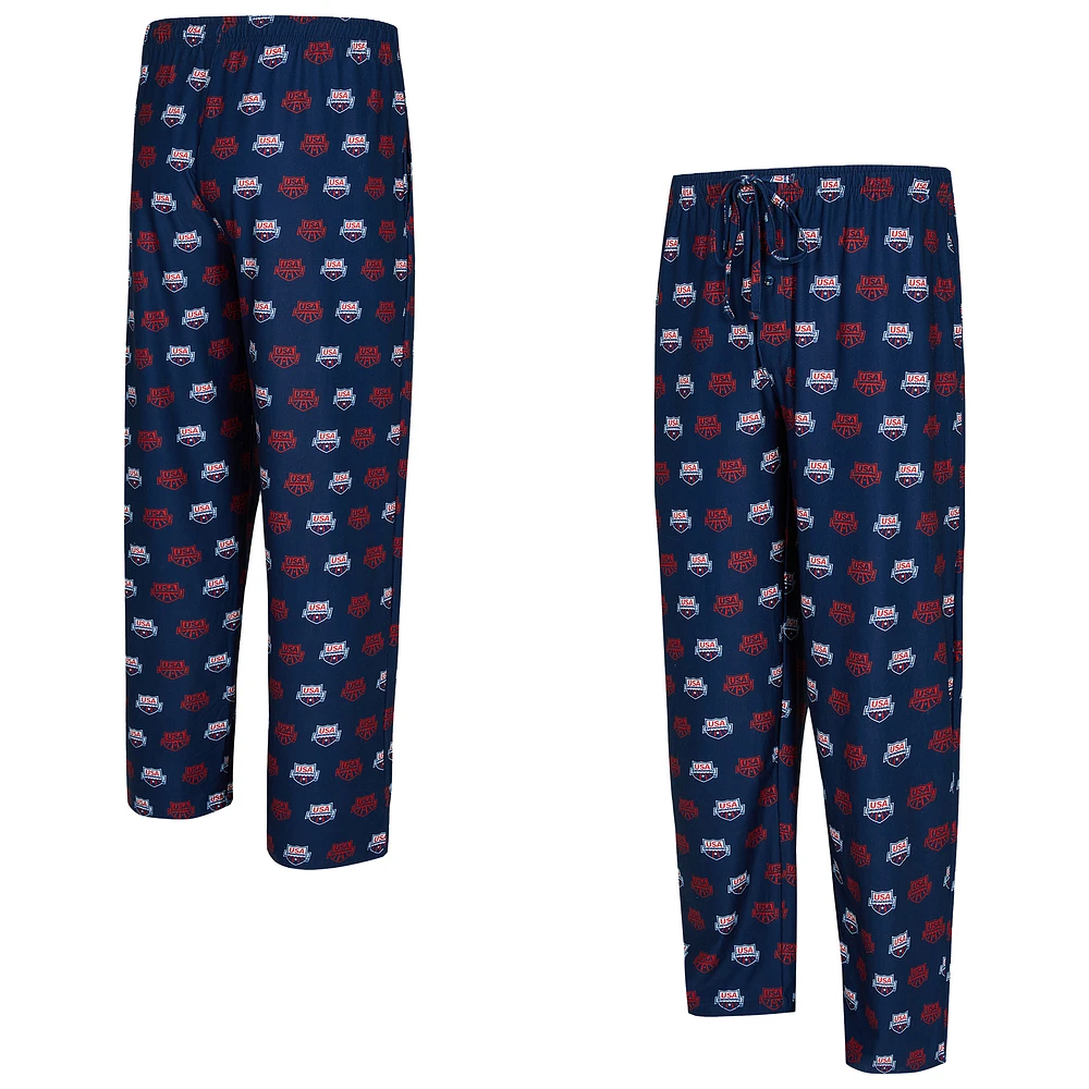 Men's Concepts Sport Navy USA Swimming Record All Over Print Pants