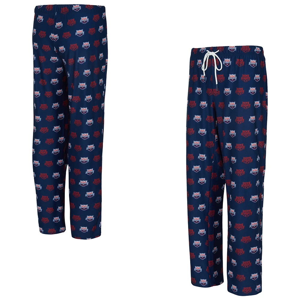 Women's Concepts Sport Navy USA Swimming Elevation Record All Over Print Pants