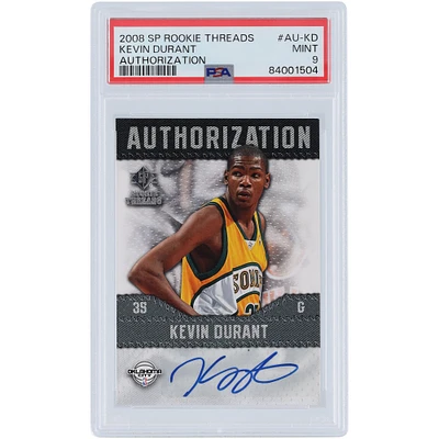 Kevin Durant Oklahoma City Thunder Autographed 2008-09 Upper Deck SP Rookie Threads Authorization #AU-KD PSA Authenticated 9 Rookie Card