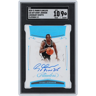 Avery Johnson San Antonio Spurs Autographed 2020-21 Panini Flawless Platinum #LEG-AVY #1/1 SGC Authenticated 9/10 Card with "Prov 3:5" Inscription