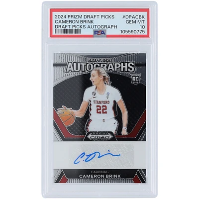 Cameron Brink Stanford Cardinal Autographed 2024 Panini Prizm DP #DPA-CBK PSA Authenticated 10 Rookie Card