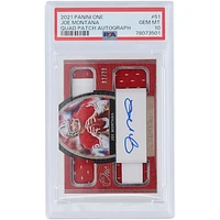 Joe Montana San Francisco 49ers Autographed 2021 Panini One Quad Relic #51 #2/20 PSA Authenticated 10 Card