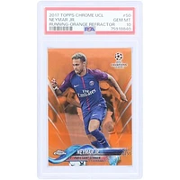 Neymar Jr. Paris Saint-Germain 2017 Topps Chrome UCL Running Orange Refractor #50 #13/25 PSA Authenticated 10 Card