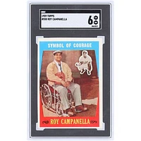 Roy Campanella Brooklyn Dodgers 1959 Topps Symbol of Courage #550 SGC Authenticated 6 Card