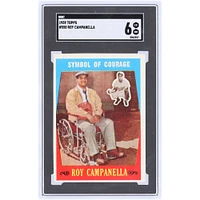 Roy Campanella Brooklyn Dodgers 1959 Topps Symbol of Courage #550 SGC Authenticated 6 Card