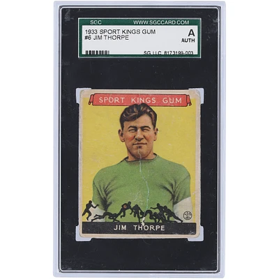 Jim Thorpe Canton Bulldogs 1933 Sport Kings Gum #6 SGC Authenticated Rookie Card
